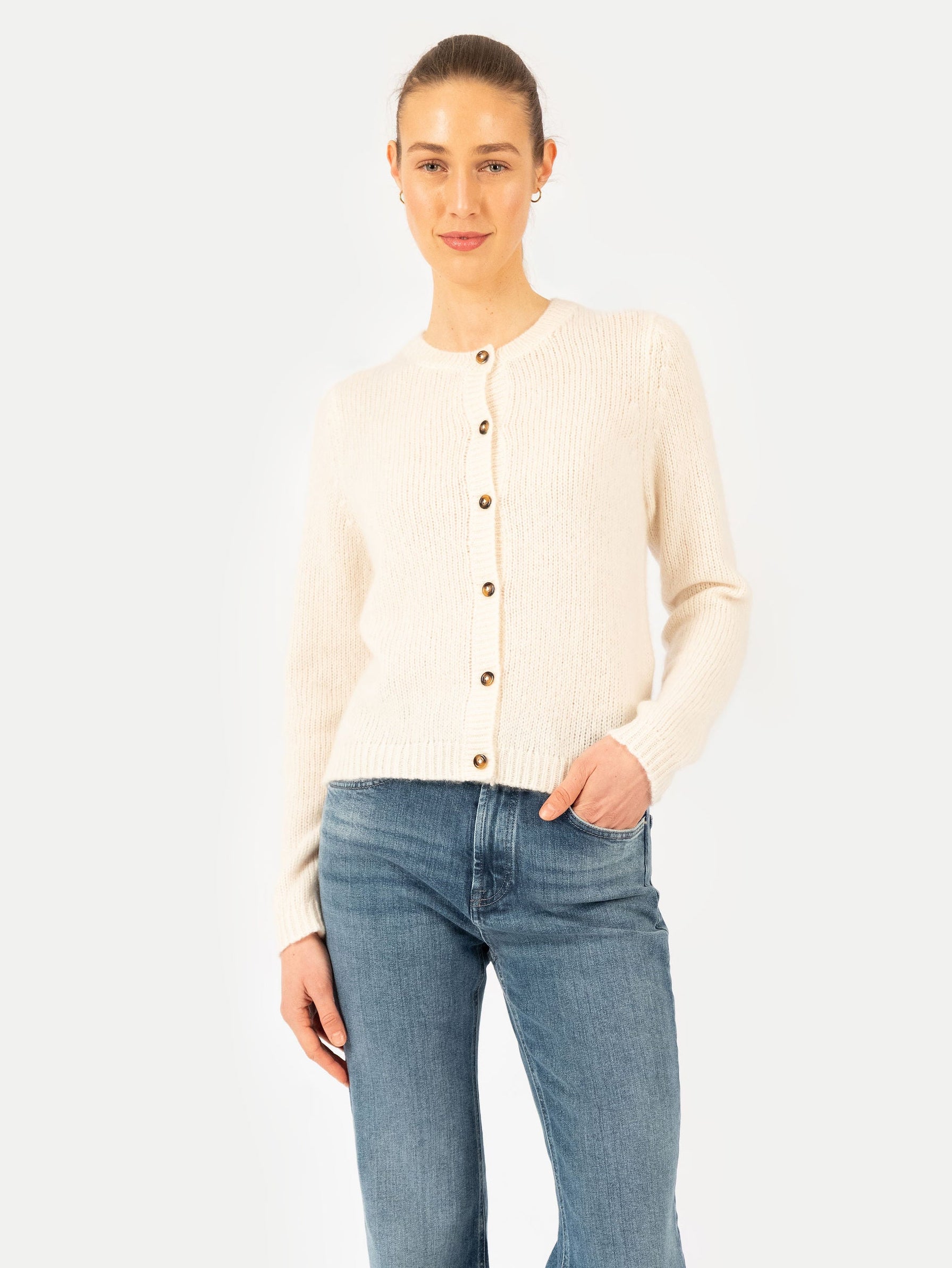 FELINE CARDIGAN IN IVORY