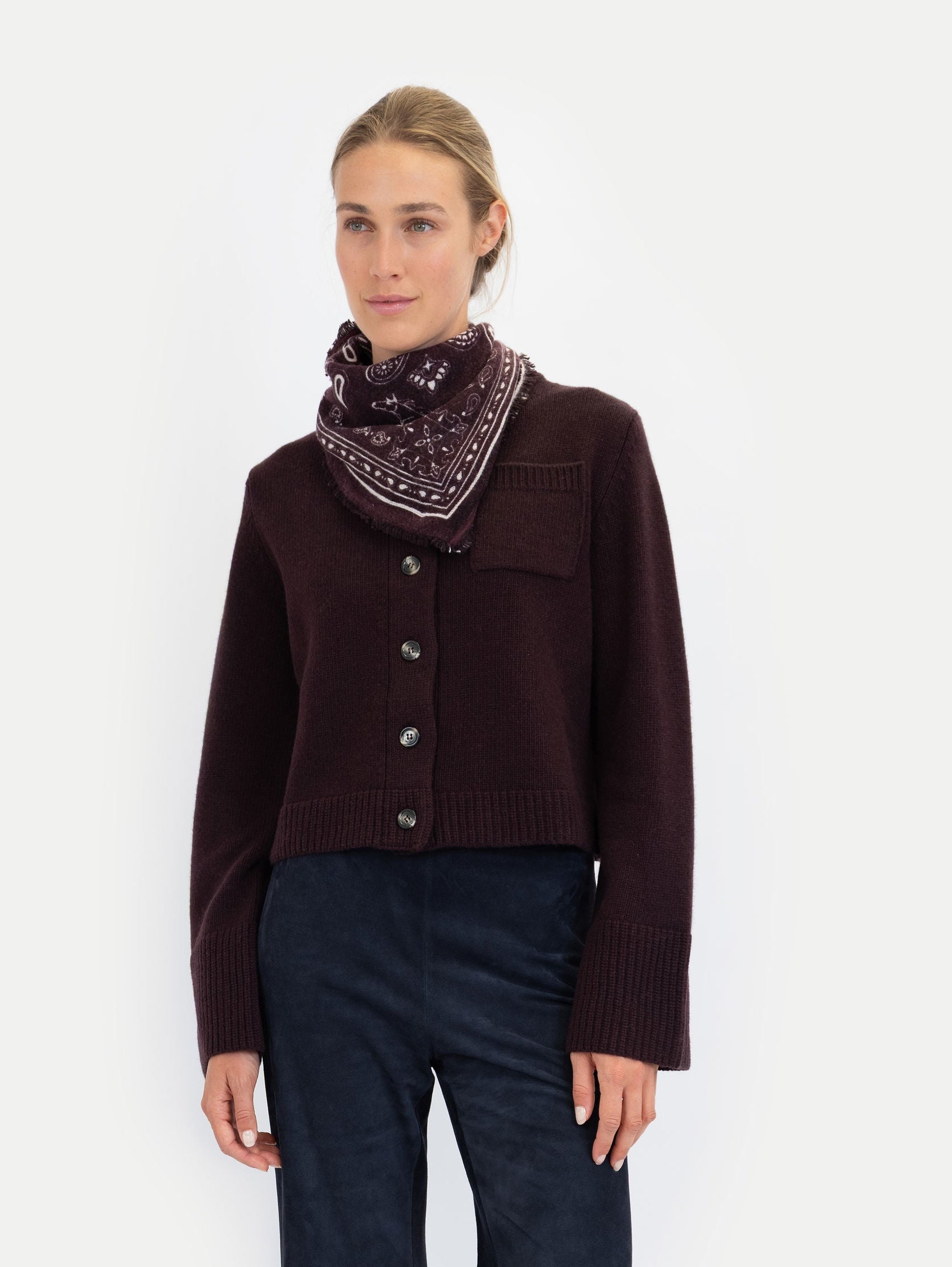 LILLY CARDIGAN IN MELANZANE