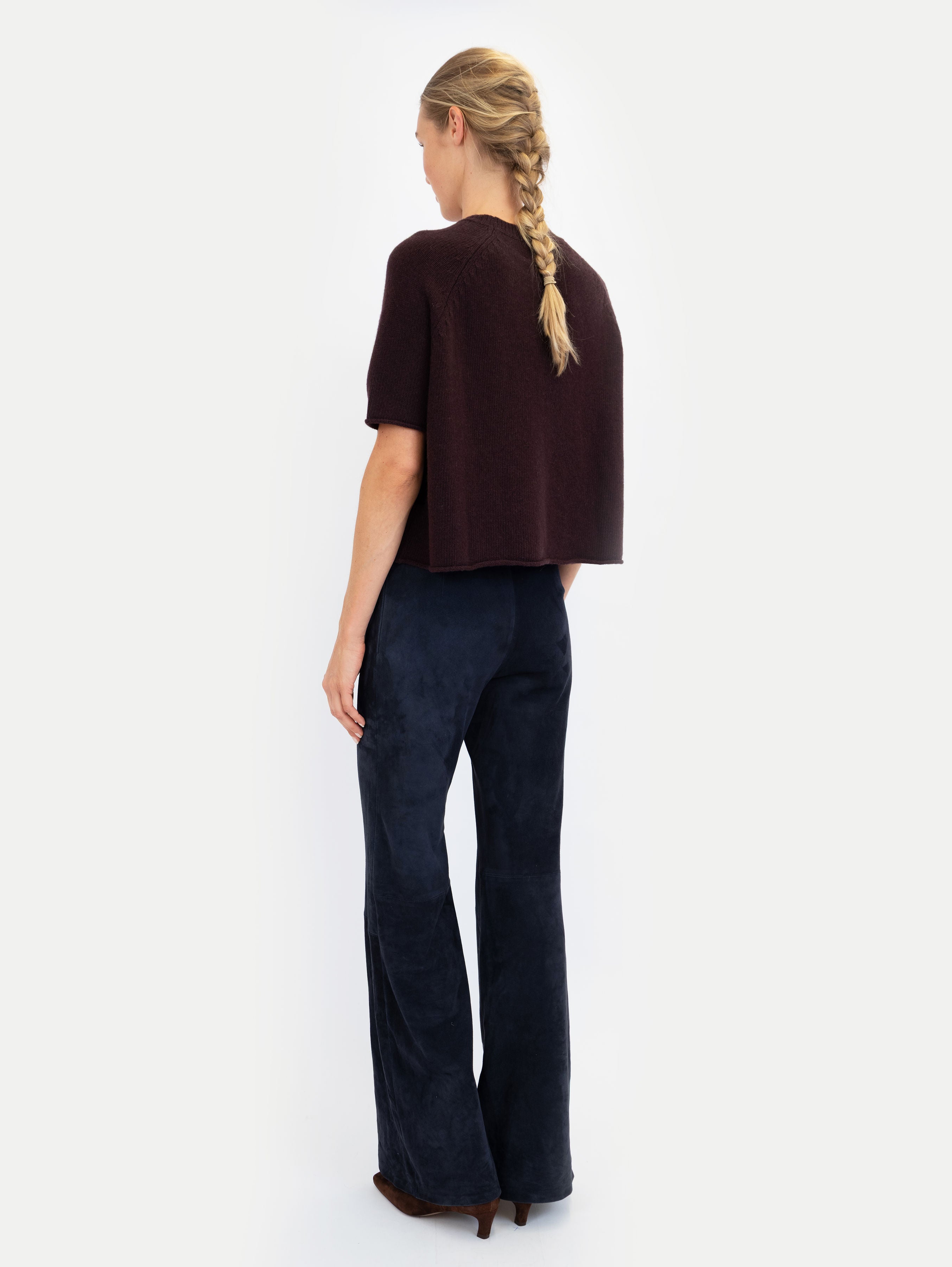 GRETA SWEATER IN MELANZANE