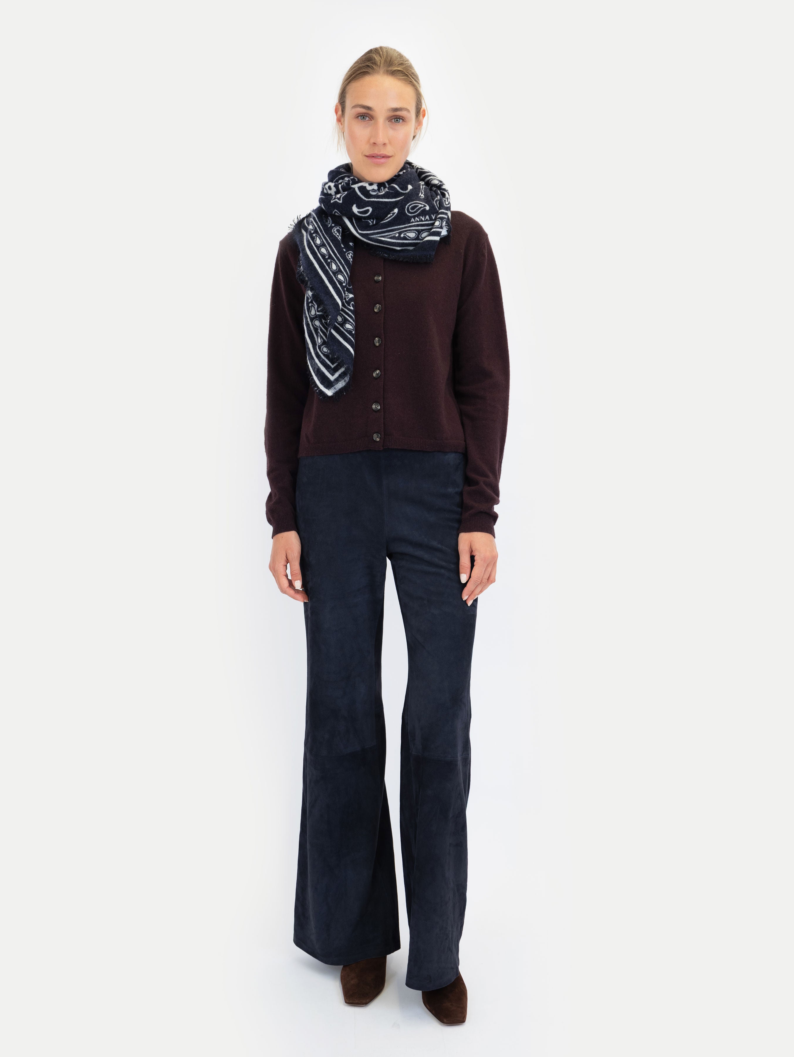 NELE SCARF BIG IN DEEP BLUE / WHITE