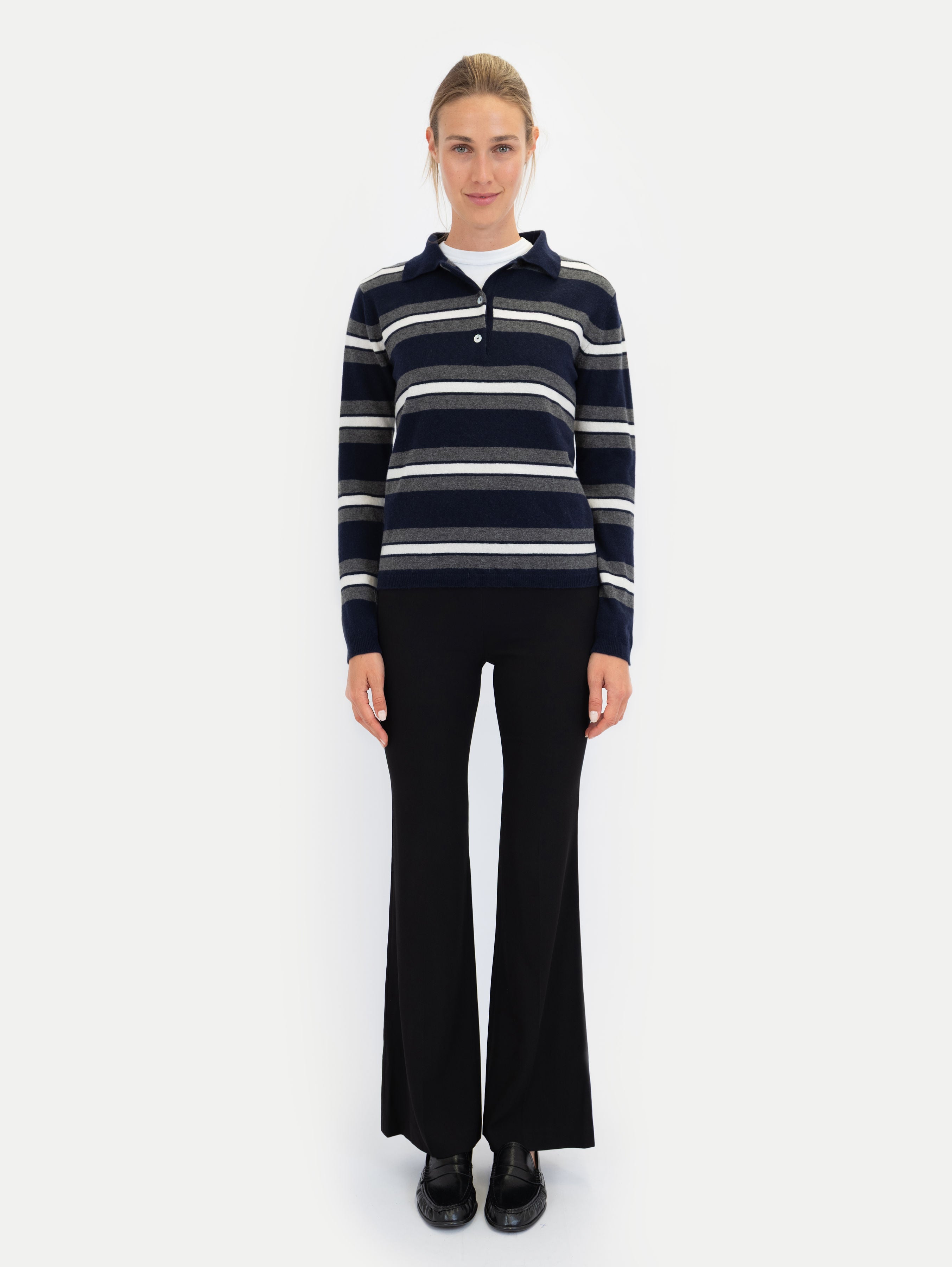 ROBIN POLO IN STRIPED DEEP BLUE