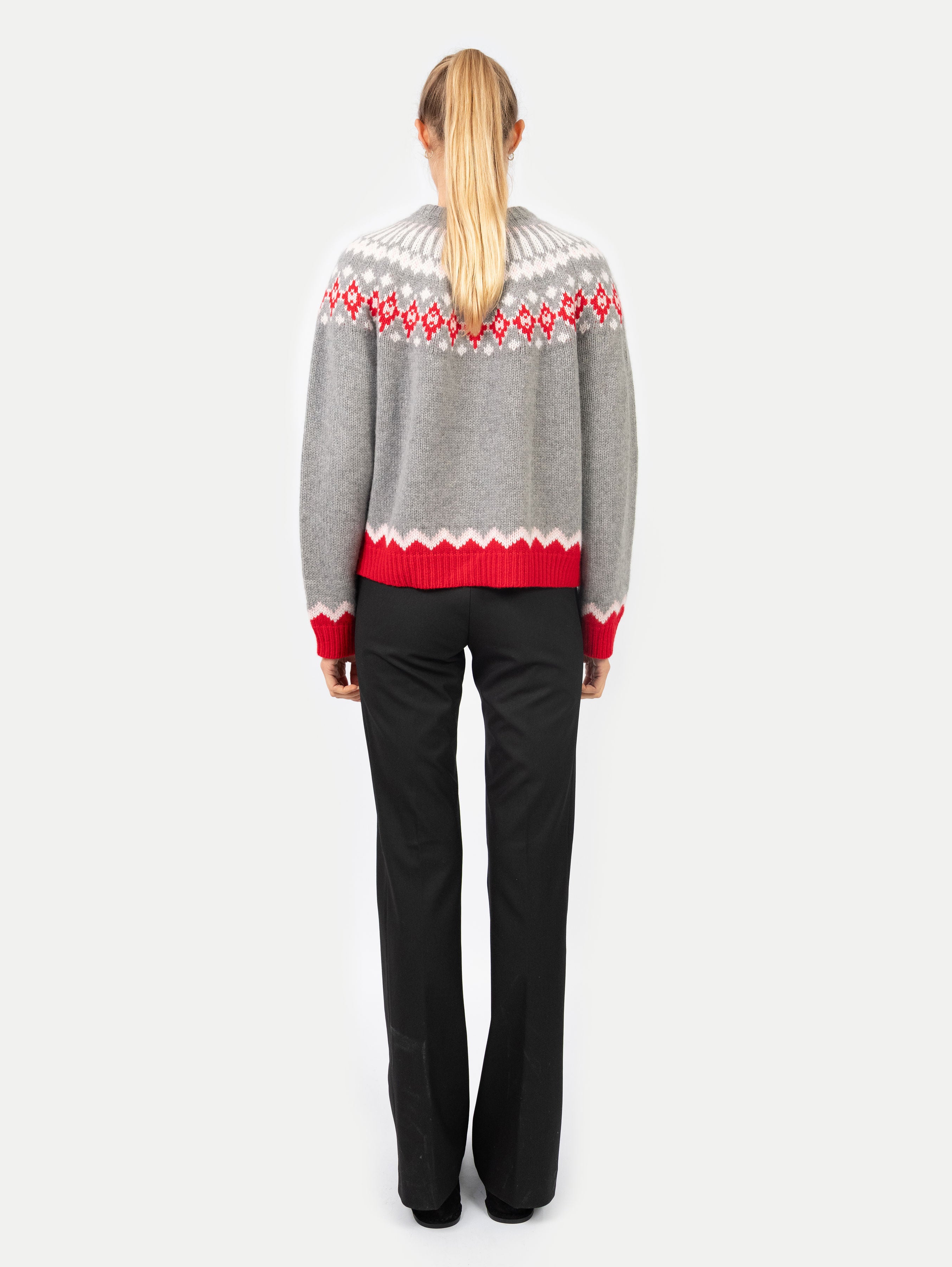 LAURA FAIR ISLE SWEATER IN SALT GREY