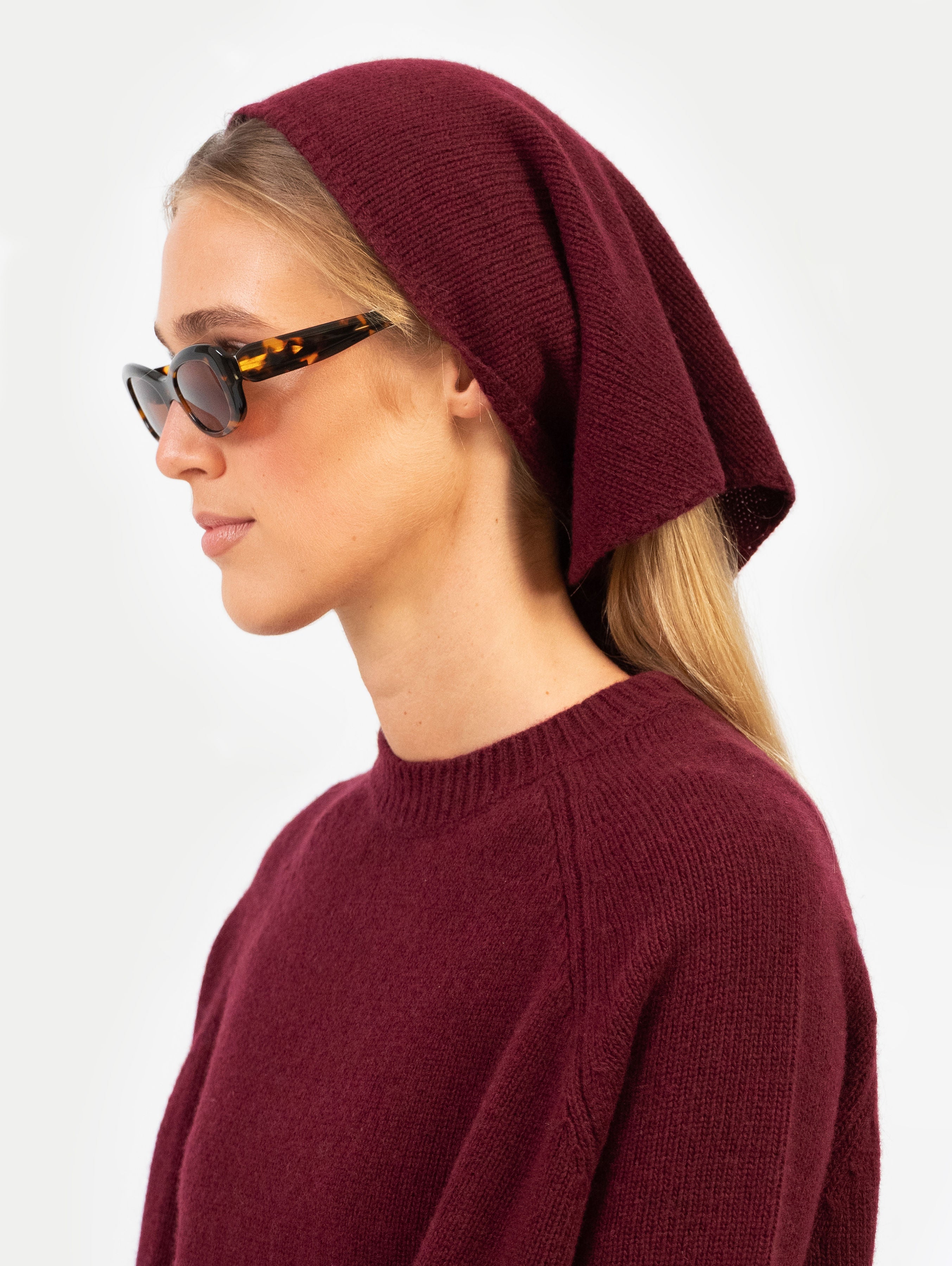 CARA SCARF IN DARK CHERRY