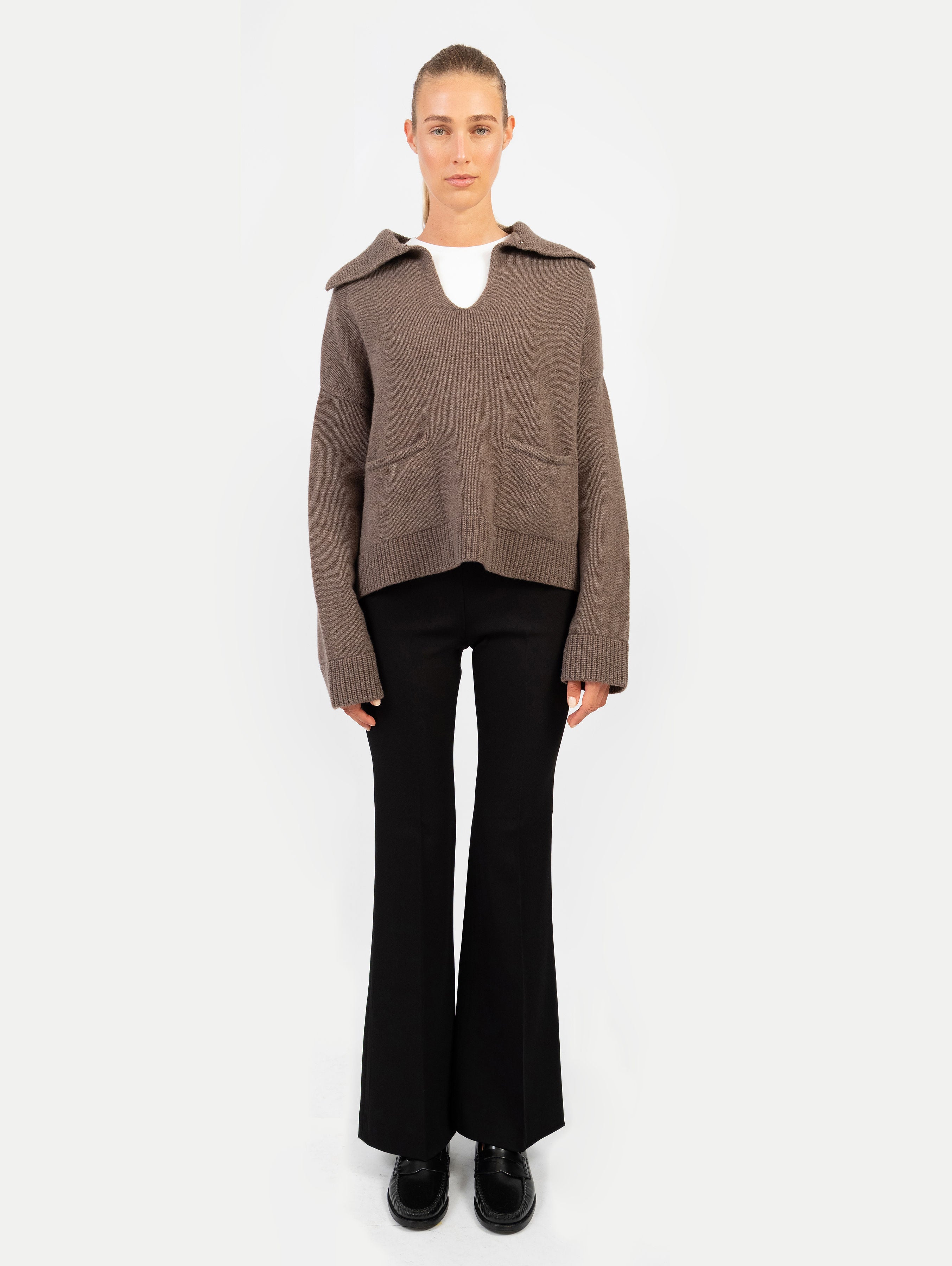 VALENTINE SWEATER IN DARK NOUGAT