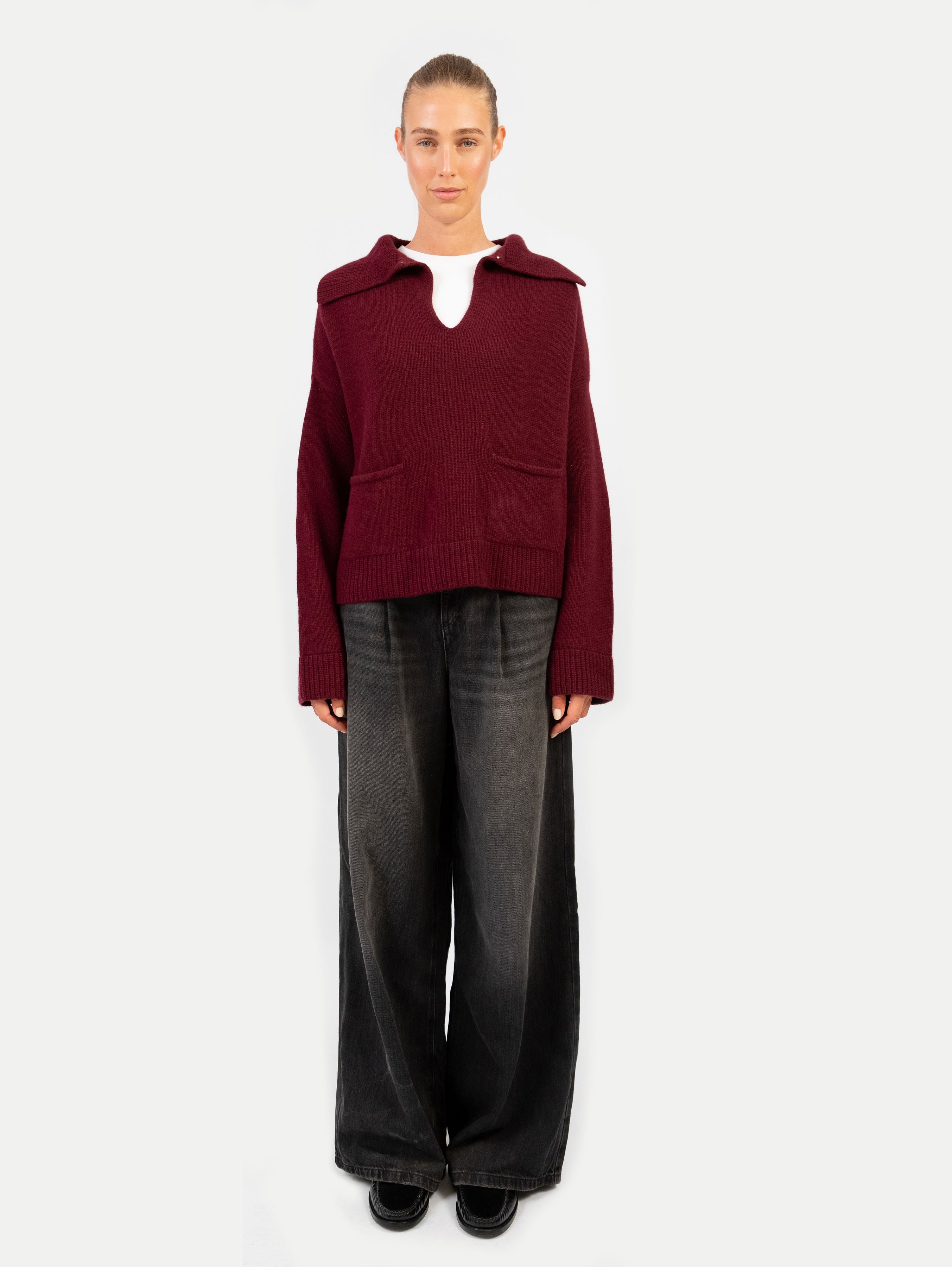VALENTINE SWEATER IN DARK CHERRY
