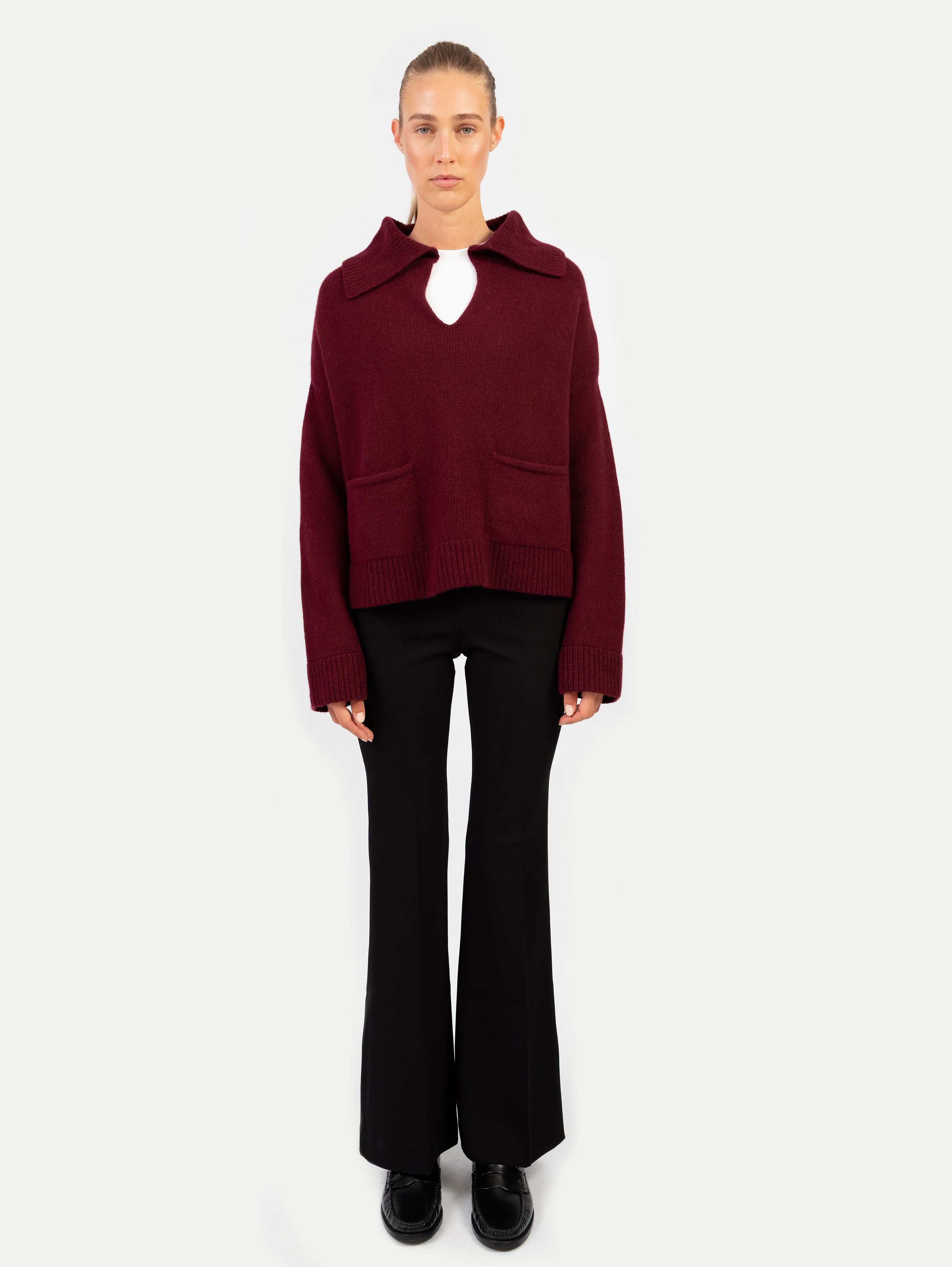 VALENTINE SWEATER IN DARK CHERRY