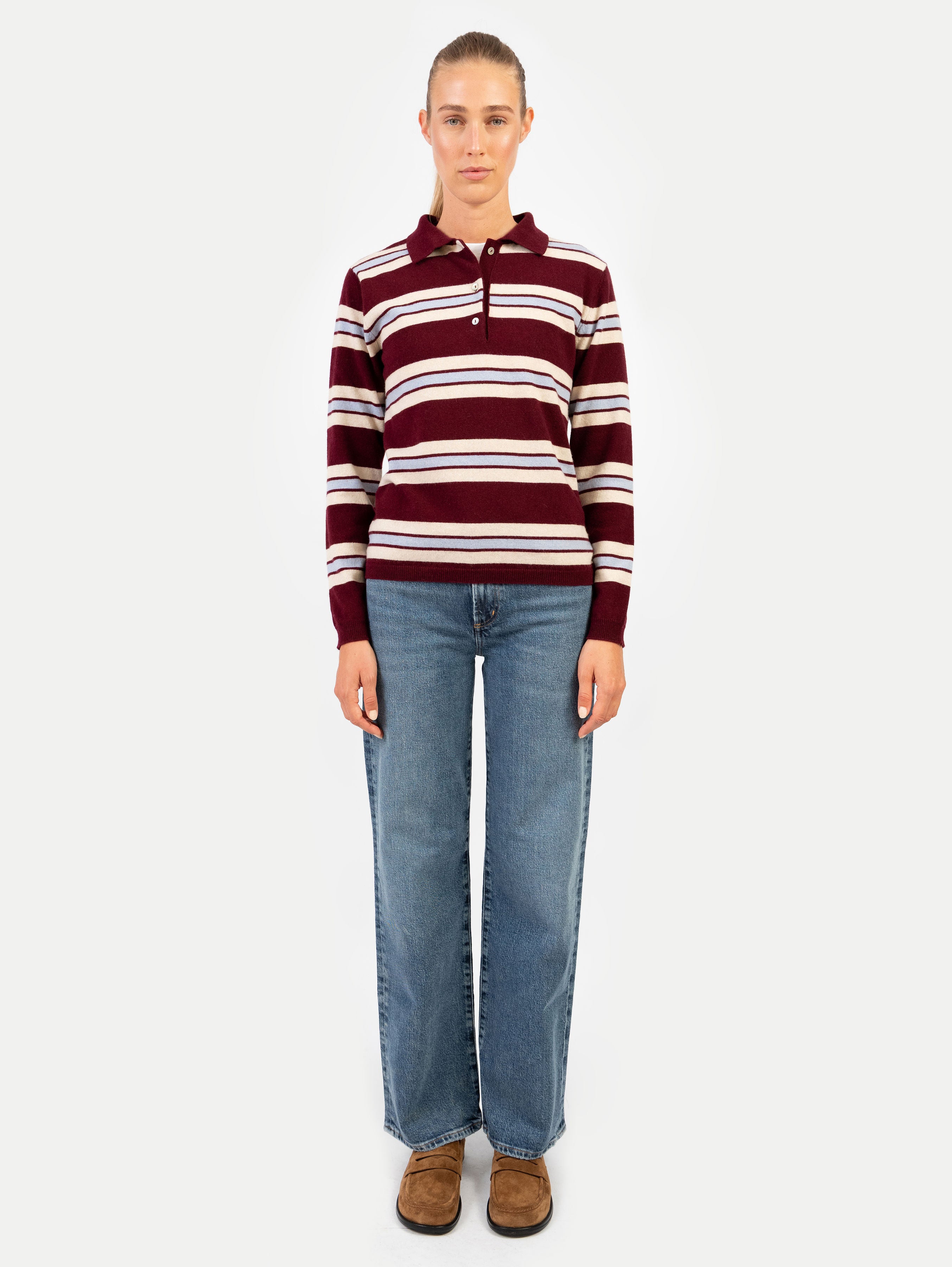 ROBIN POLO IN DARK CHERRY