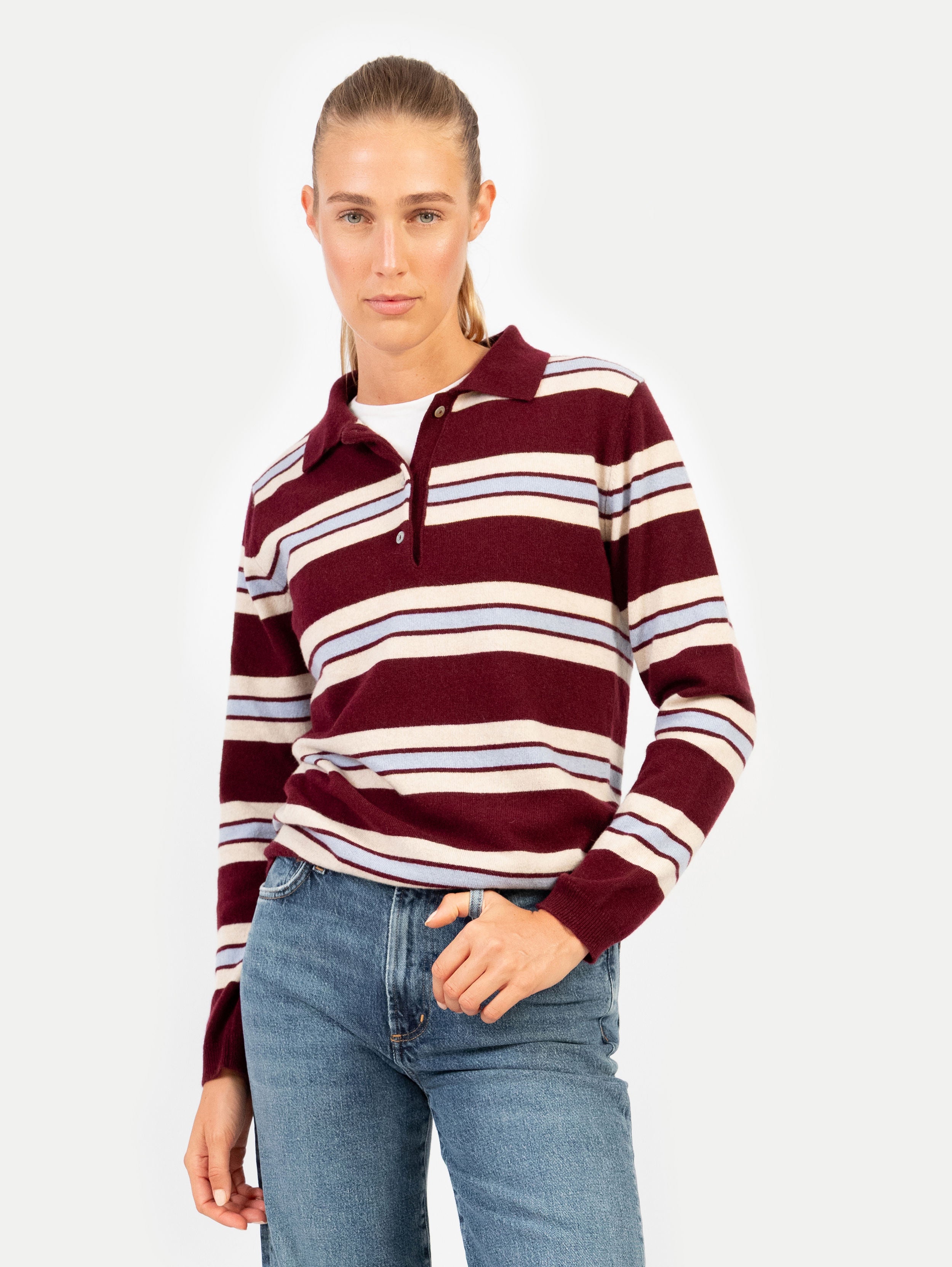 ROBIN POLO IN DARK CHERRY