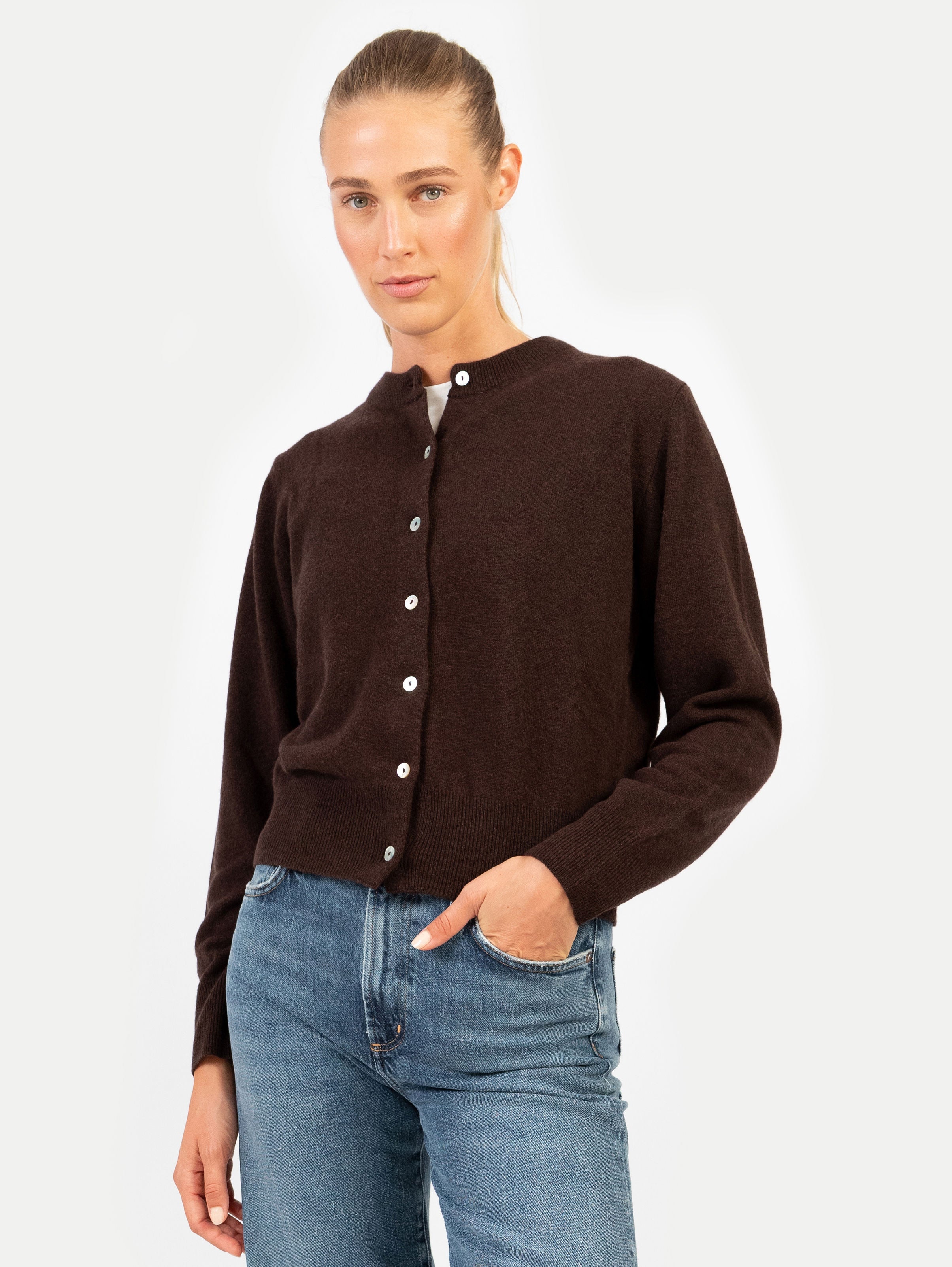 CLARA CARDIGAN IN ESPRESSO