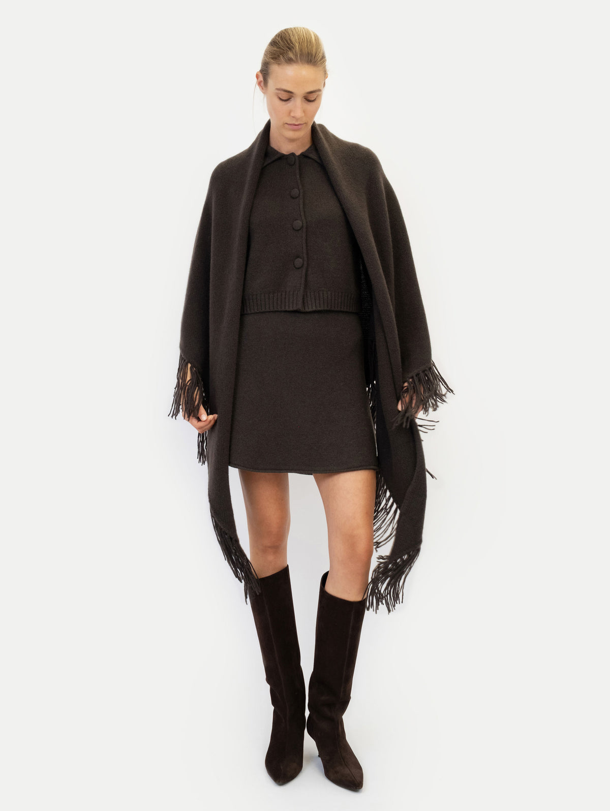 LAURA PONCHO IN CHOCOLATE