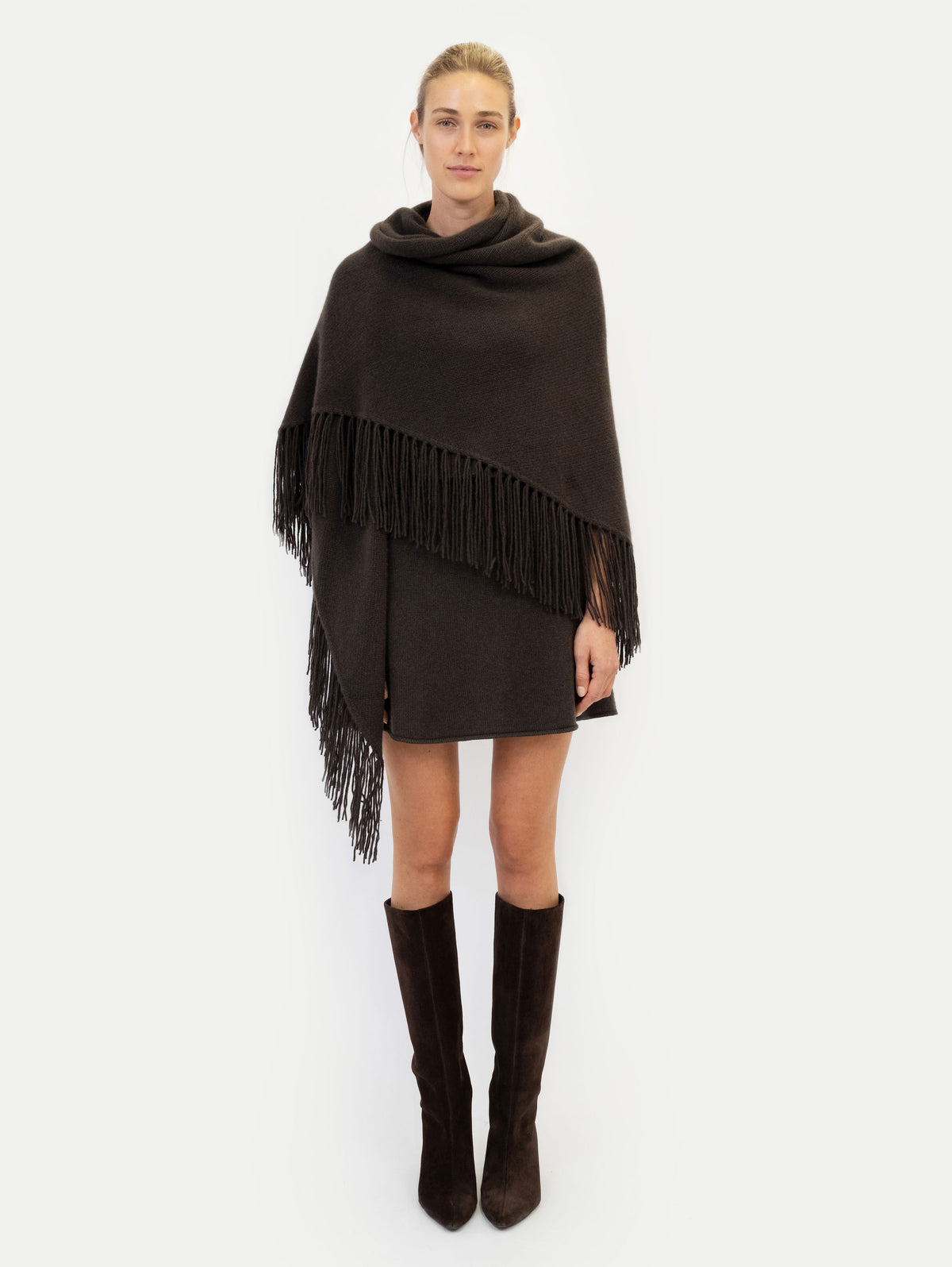 LAURA PONCHO IN CHOCOLATE