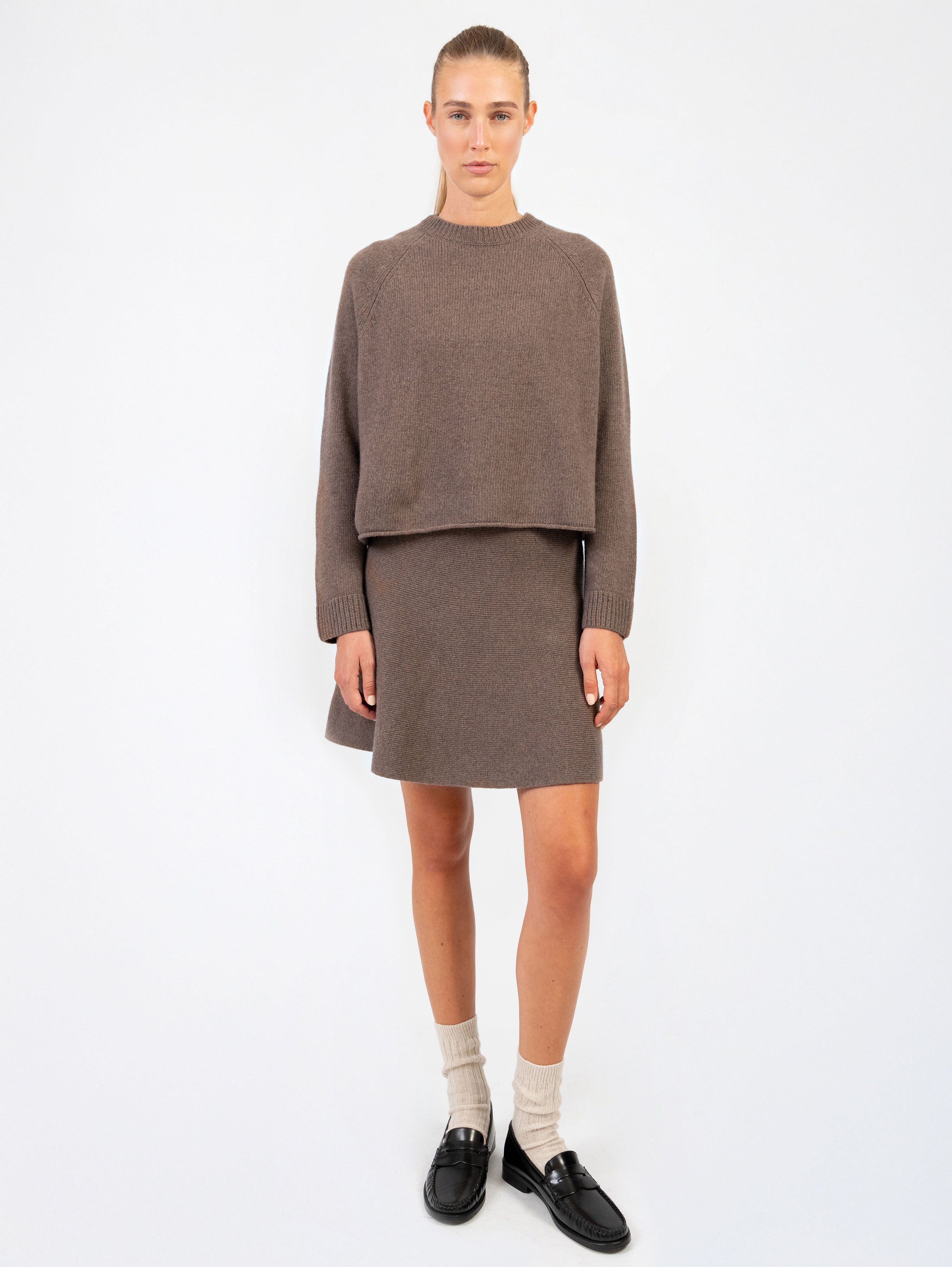 GIGI SKIRT IN DARK NOUGAT