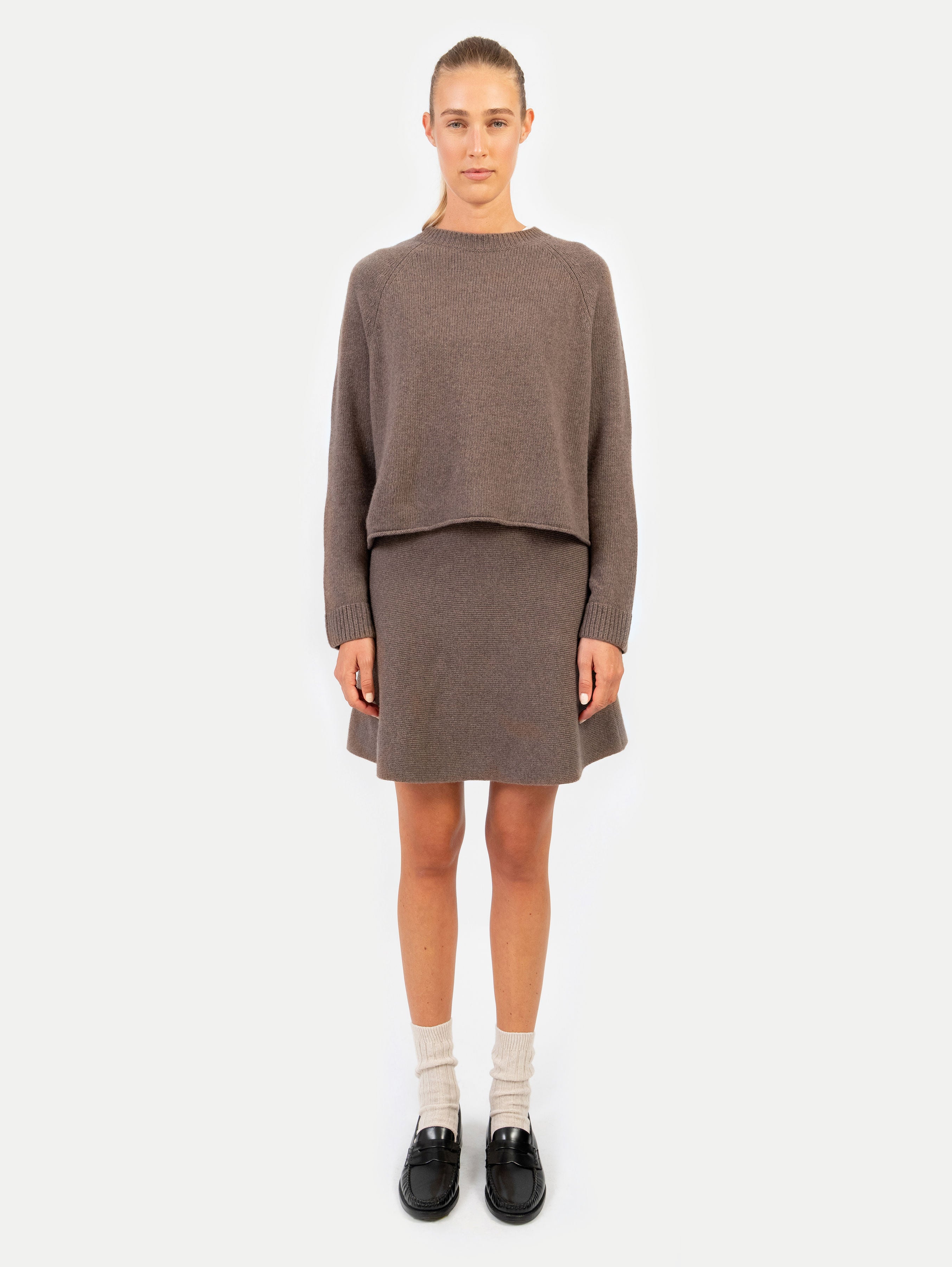 GIGI SKIRT IN DARK NOUGAT