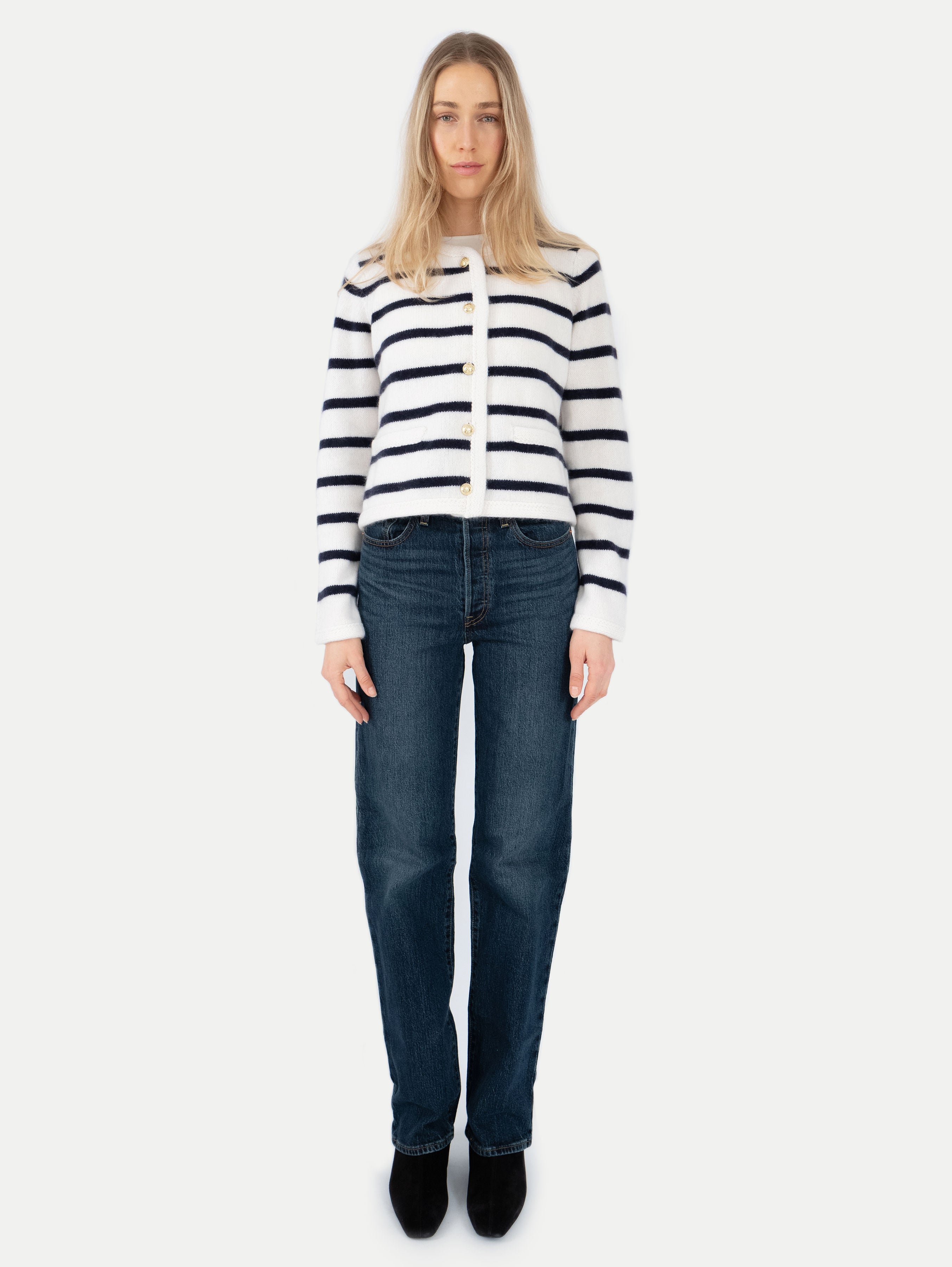 BLANCA JACKET IN SUGAR GLAZE/DEEP BLUE
