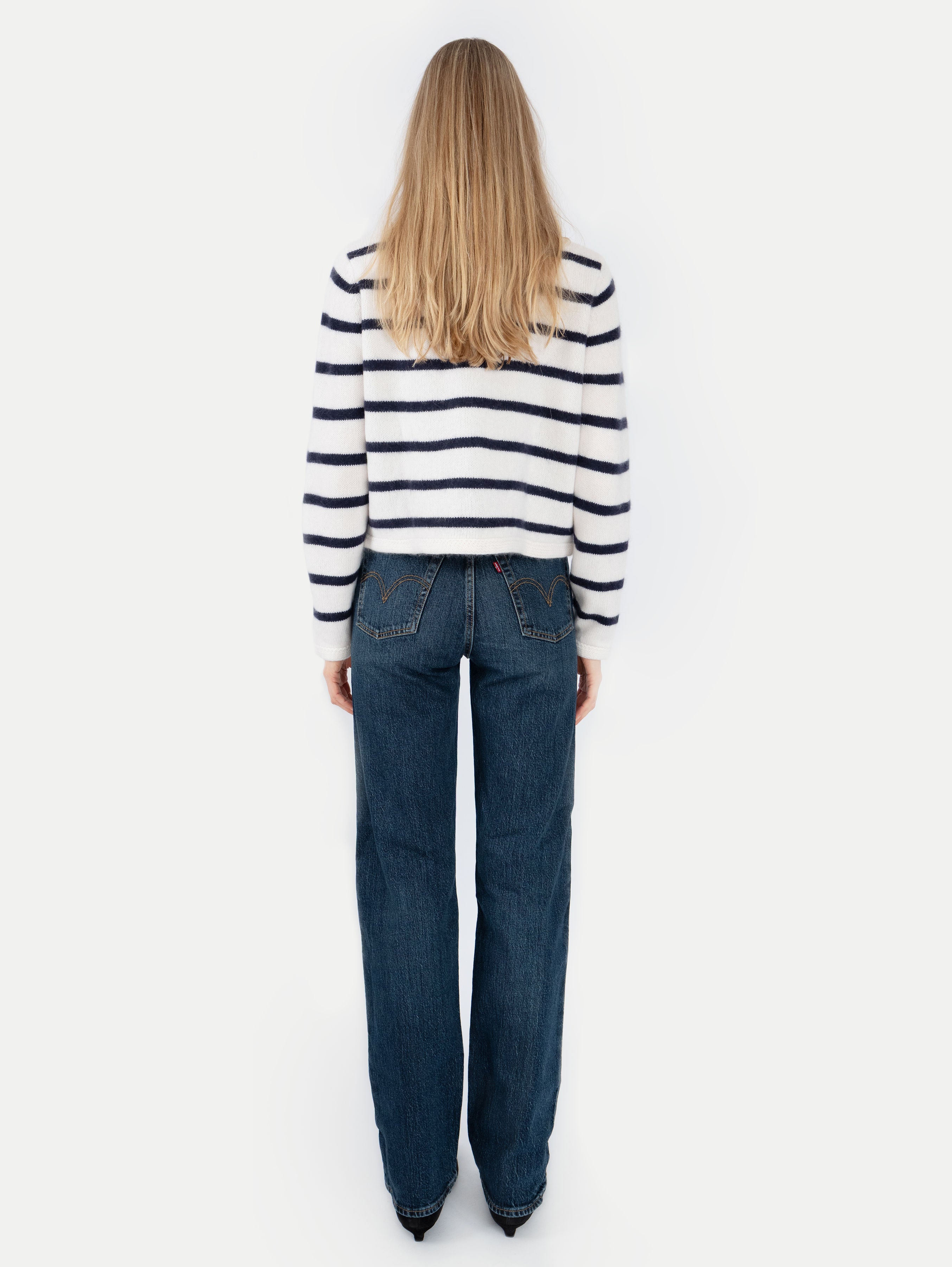 BLANCA JACKET IN SUGAR GLAZE/DEEP BLUE