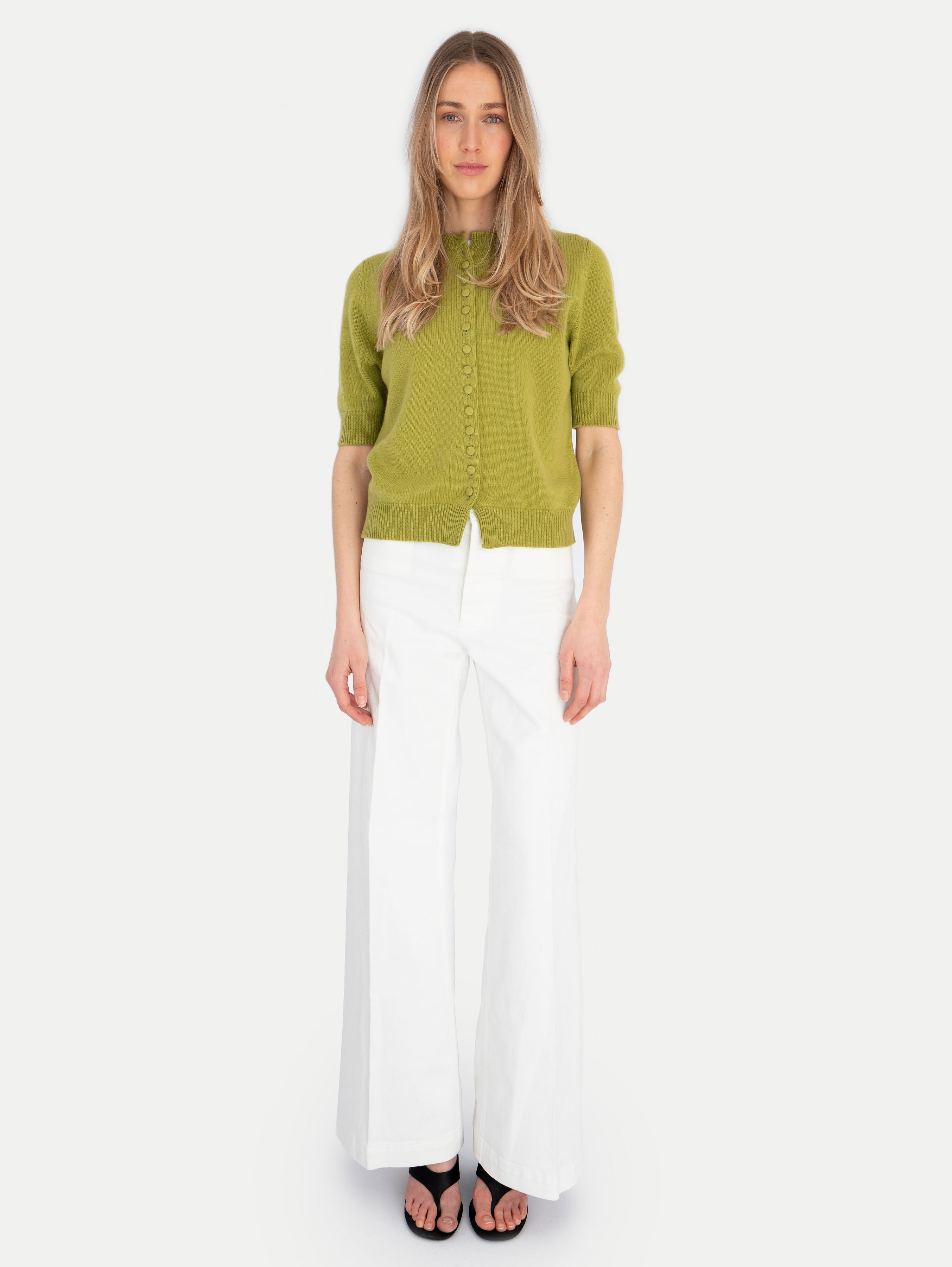 CELINE CARDIGAN IN AVOCADO