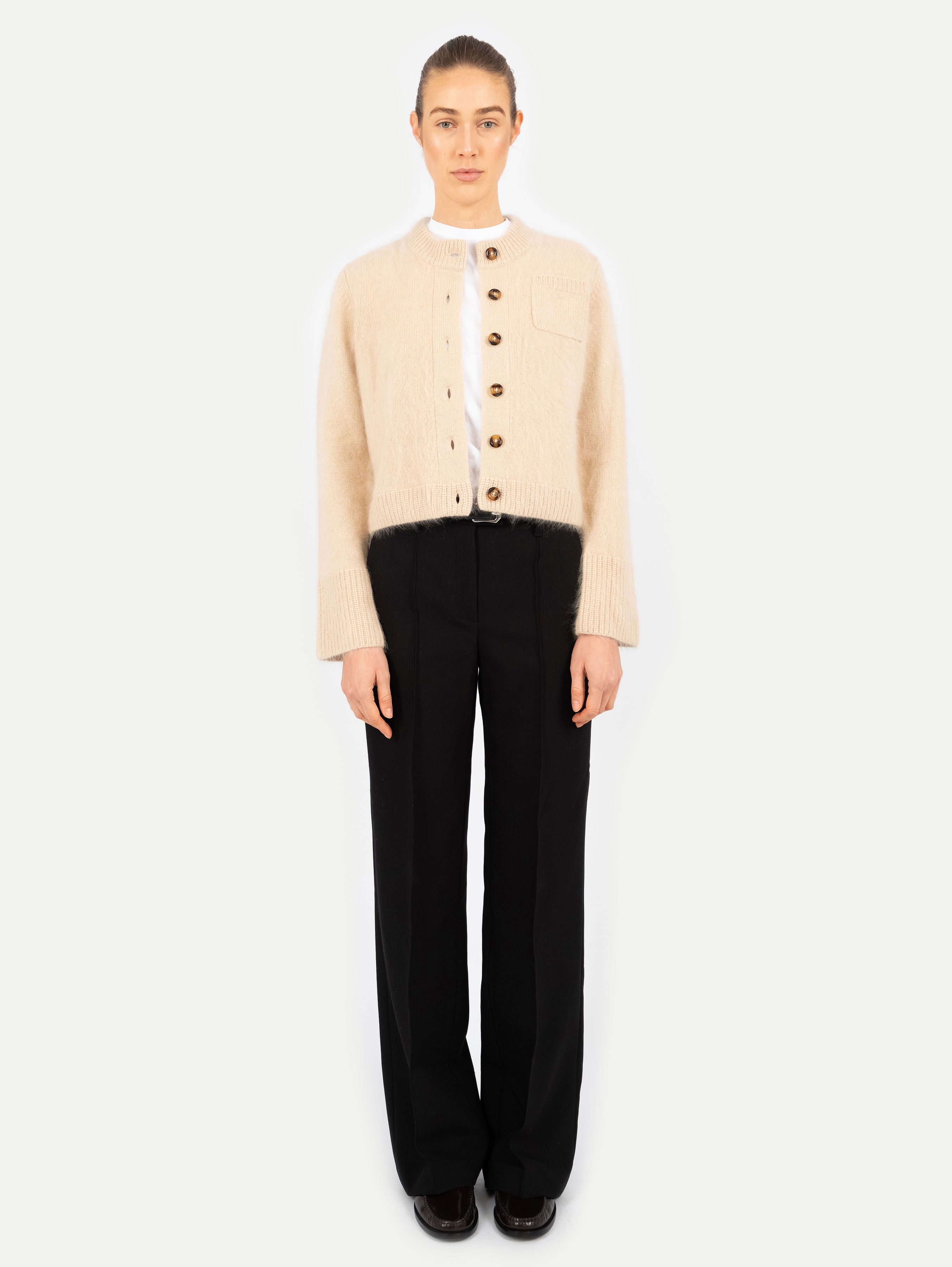 LILLY BRUSHED CARDIGAN IN AMBER