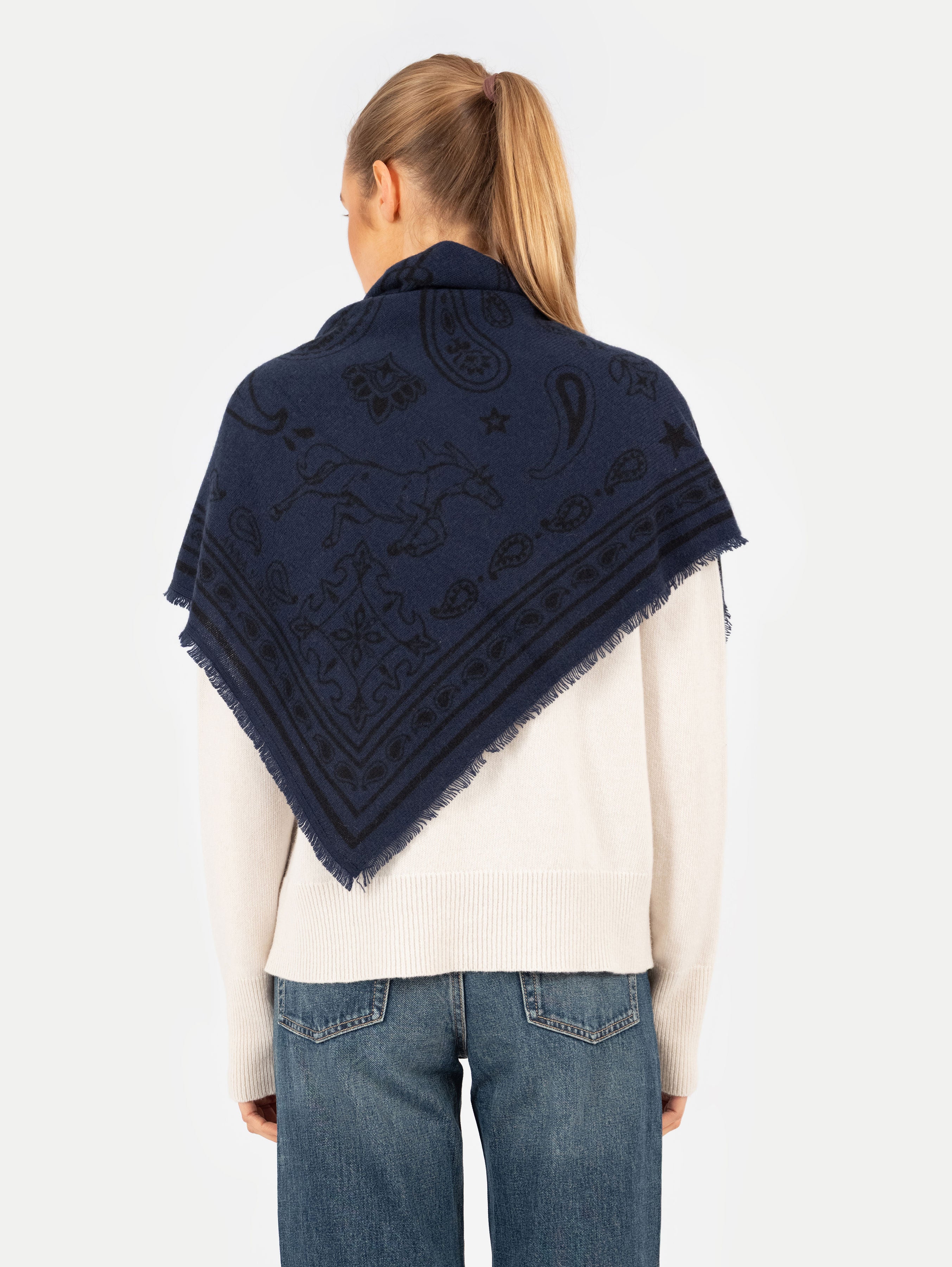 NELE SCARF BIG IN DEEP BLUE
